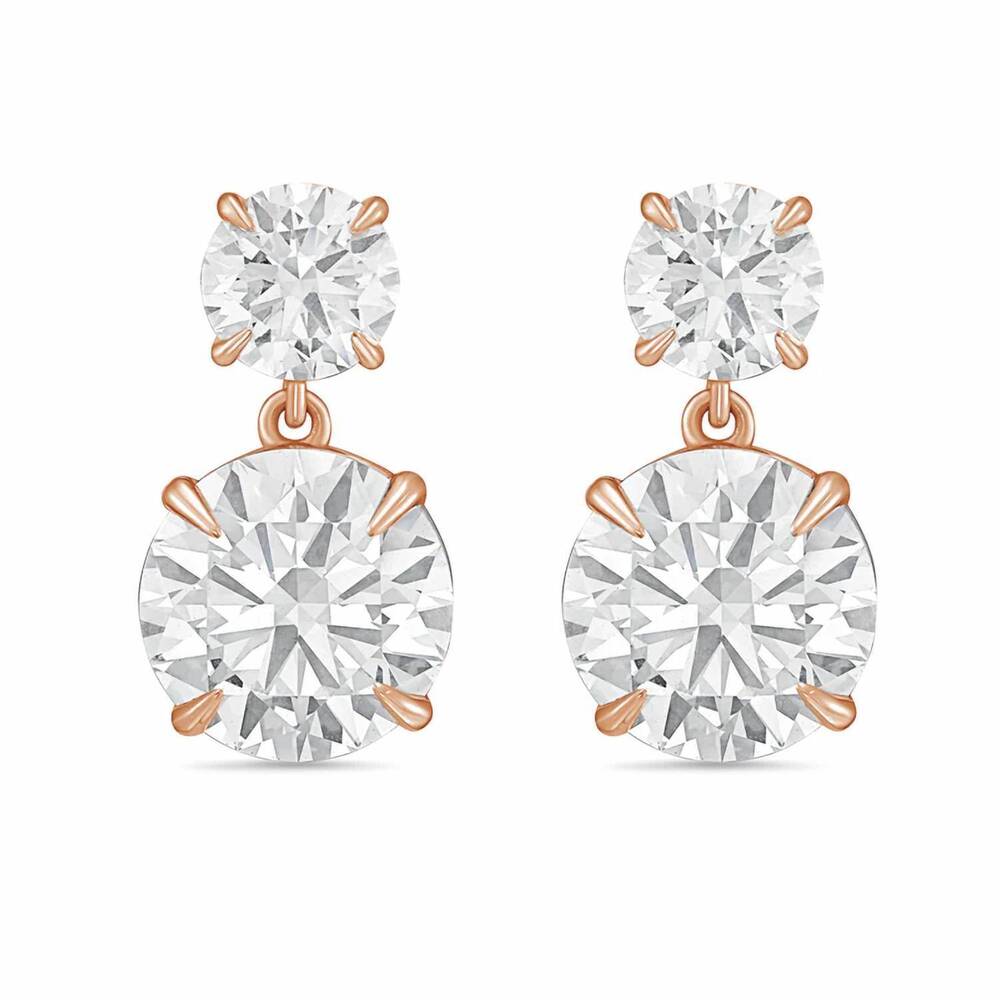 NEW DIANA M JEWELS women's round lab-grown diamond stud earrings (10.00 ct tcw)